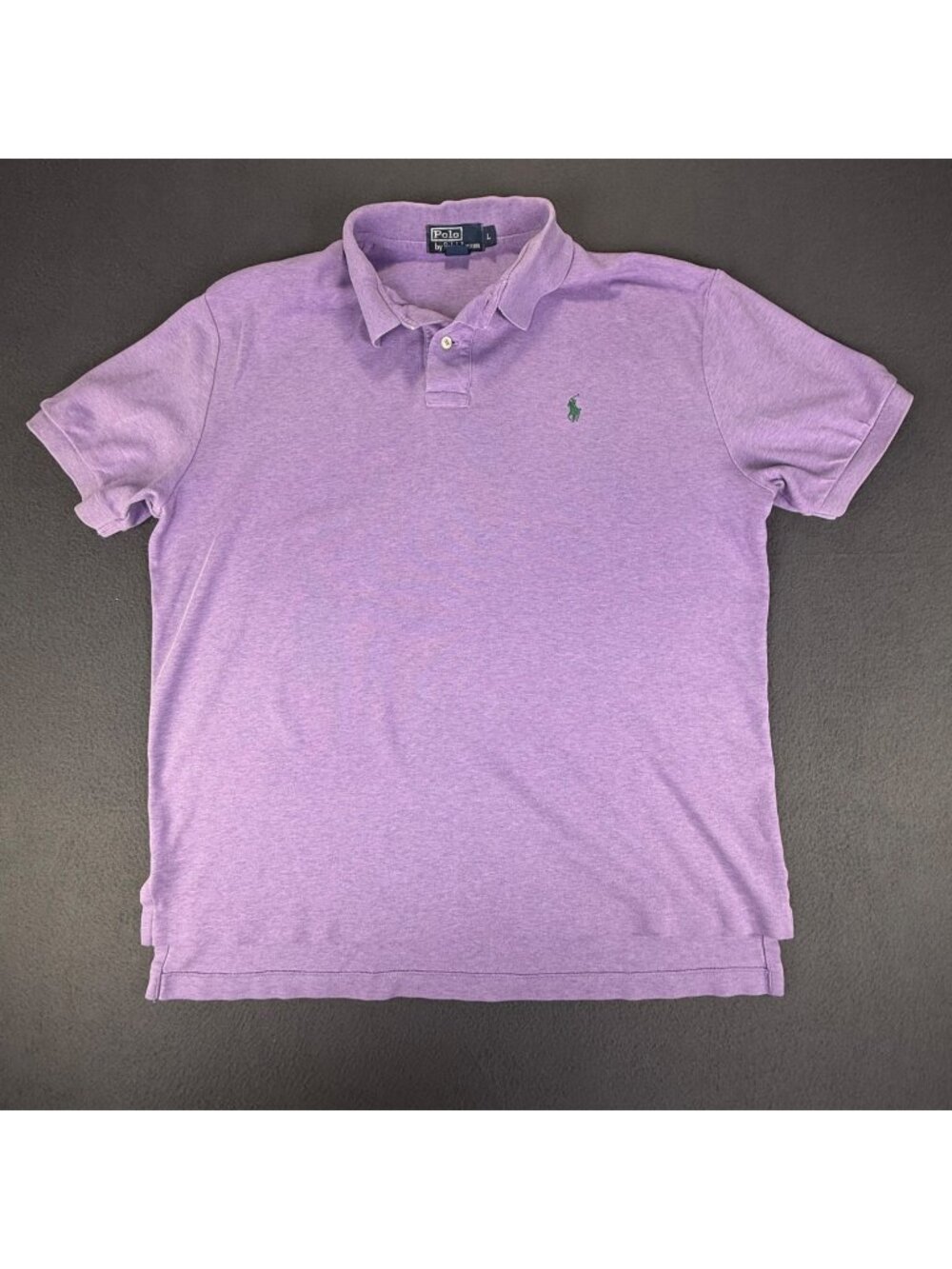 VTG Polo Ralph Lauren Long Tail Mens Purple Cotton Polo Shirt Size Large